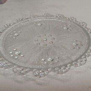 Vintage Masserini Barocco Dessert Plate Tableware - Textured Beaded Pressed glas